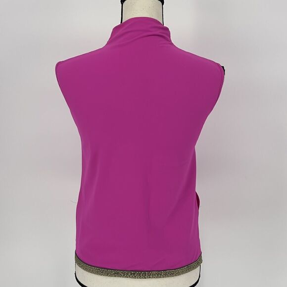ROBERTO CAVALLI Freedom Mock Neck Tank  Active‎ Top Sleeveless Size 42 Magenta - Picture 5 of 11
